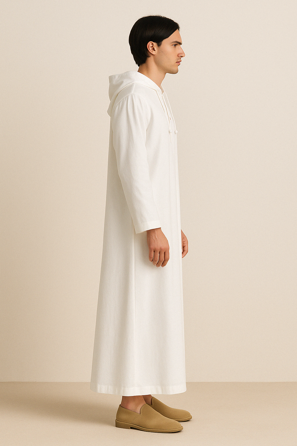 Qamis Homme à Capuche – Lin Respirant & Élégant - Muslim Essentials