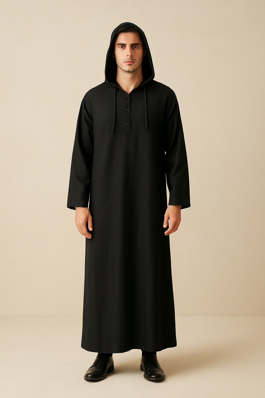 Qamis Homme à Capuche – Lin Respirant & Élégant - Muslim Essentials
