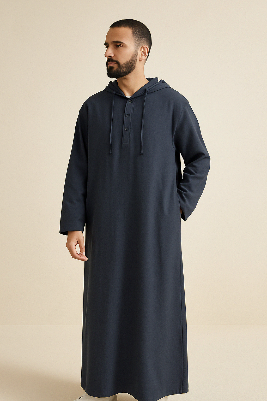 Qamis Homme à Capuche – Lin Respirant & Élégant - Muslim Essentials