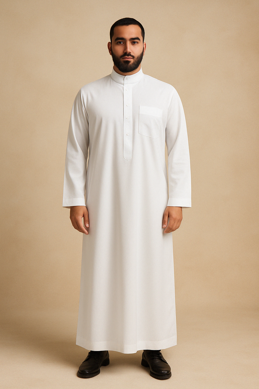 Qamis Homme à Manches Longues en Polyester Broadcloth – Élégance et Tradition - Muslim Essentials