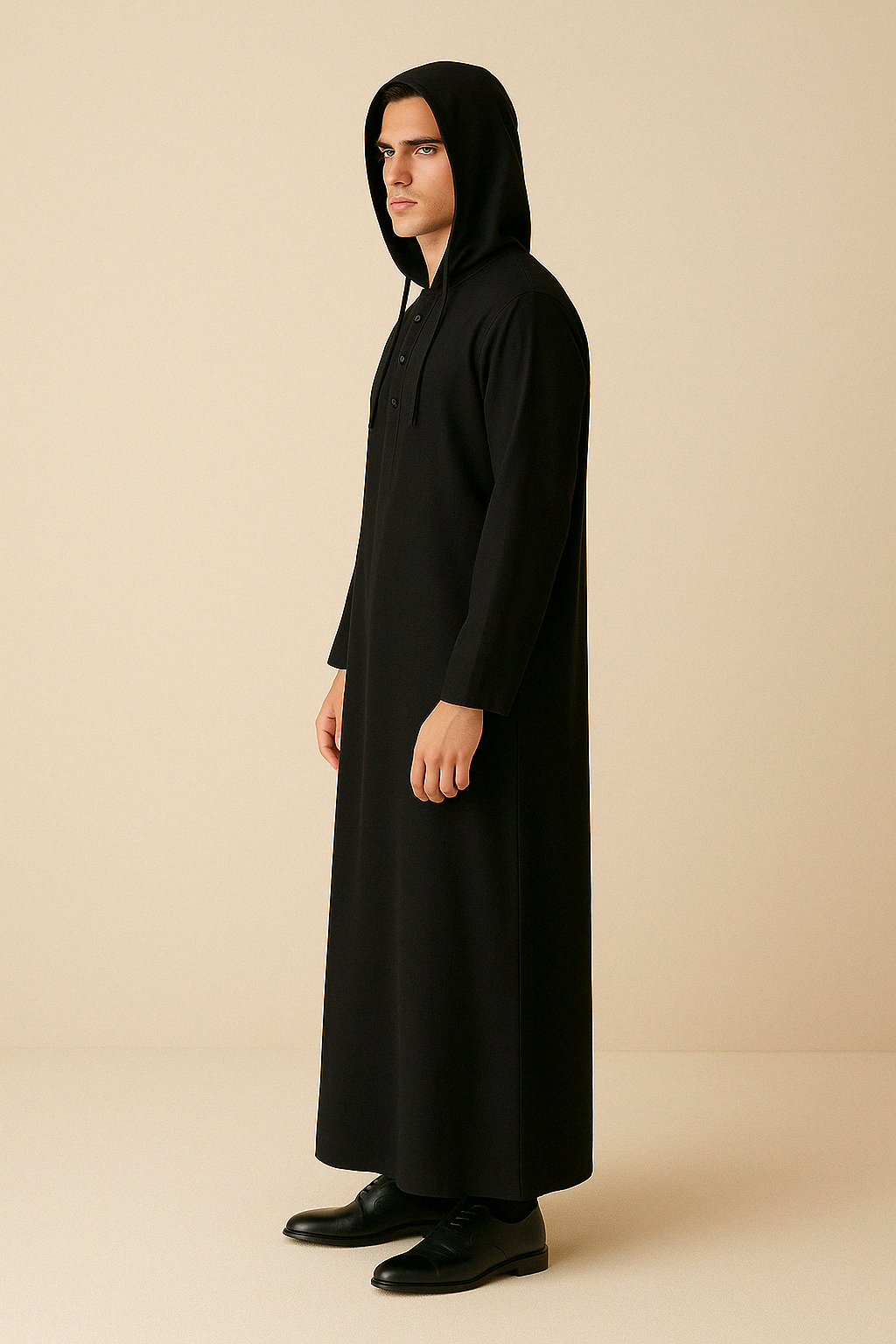 Qamis Homme à Capuche – Lin Respirant & Élégant - Muslim Essentials