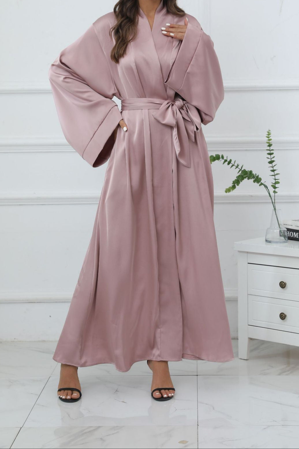 Abaya Ouverte pour Femme – Cardigan Long en Broadcloth, Kimono Classique Arabe, Robe Islamique Ethnique, Taille S-XXL - Muslim Essentials