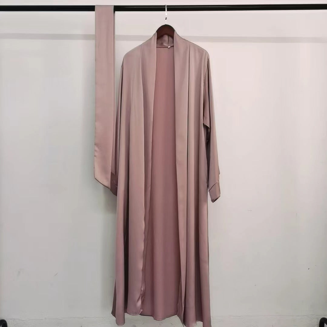 Abaya Ouverte pour Femme – Cardigan Long en Broadcloth, Kimono Classique Arabe, Robe Islamique Ethnique, Taille S-XXL - Muslim Essentials