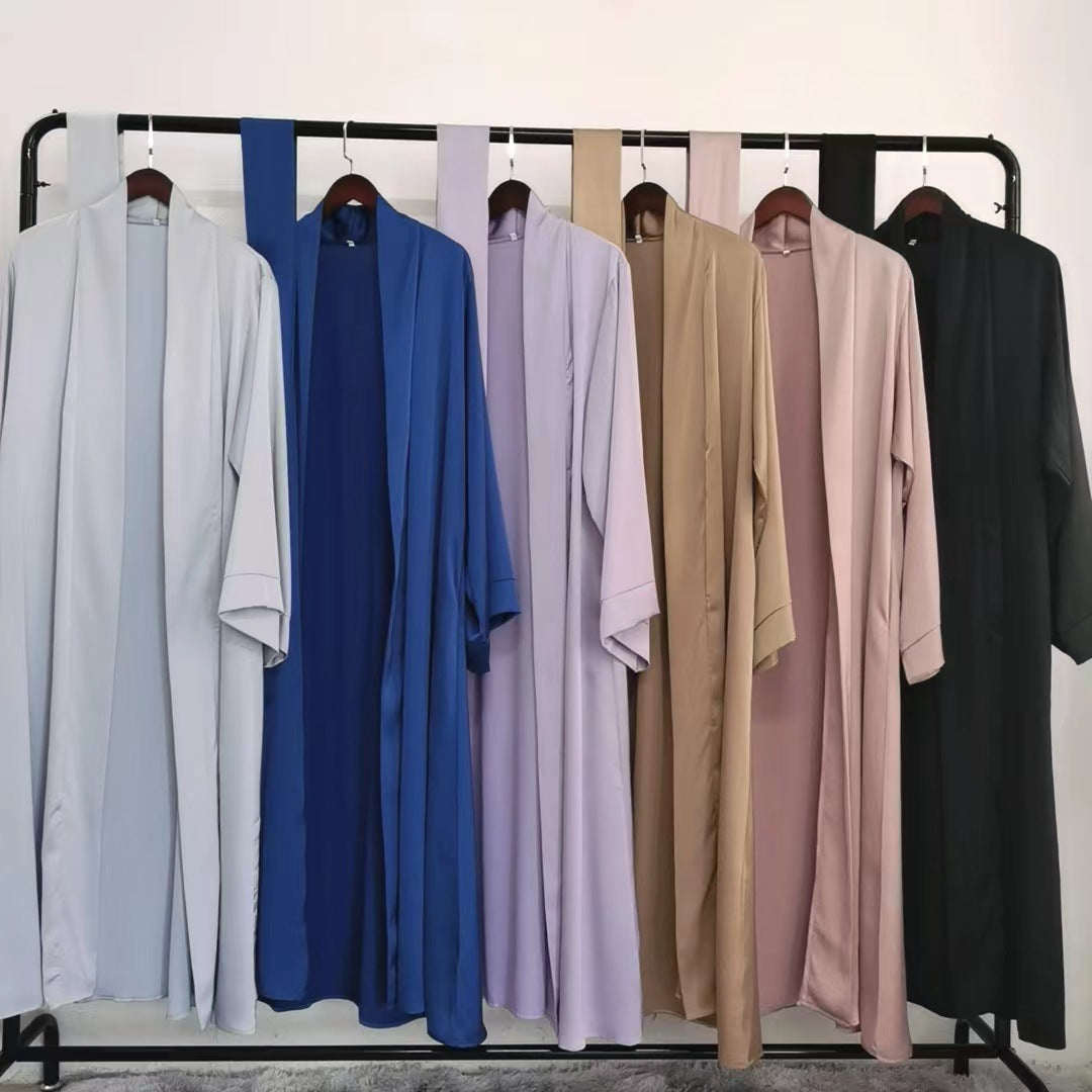 Abaya Ouverte pour Femme – Cardigan Long en Broadcloth, Kimono Classique Arabe, Robe Islamique Ethnique, Taille S-XXL - Muslim Essentials