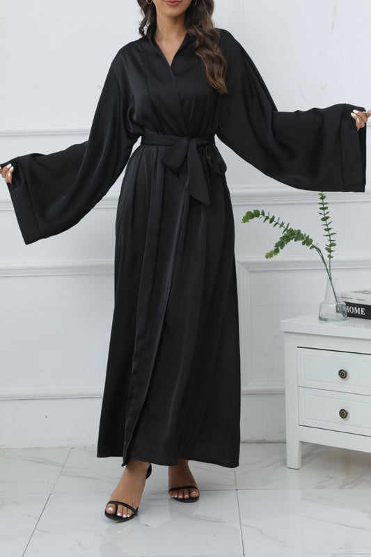 Abaya Ouverte pour Femme – Cardigan Long en Broadcloth, Kimono Classique Arabe, Robe Islamique Ethnique, Taille S-XXL - Muslim Essentials