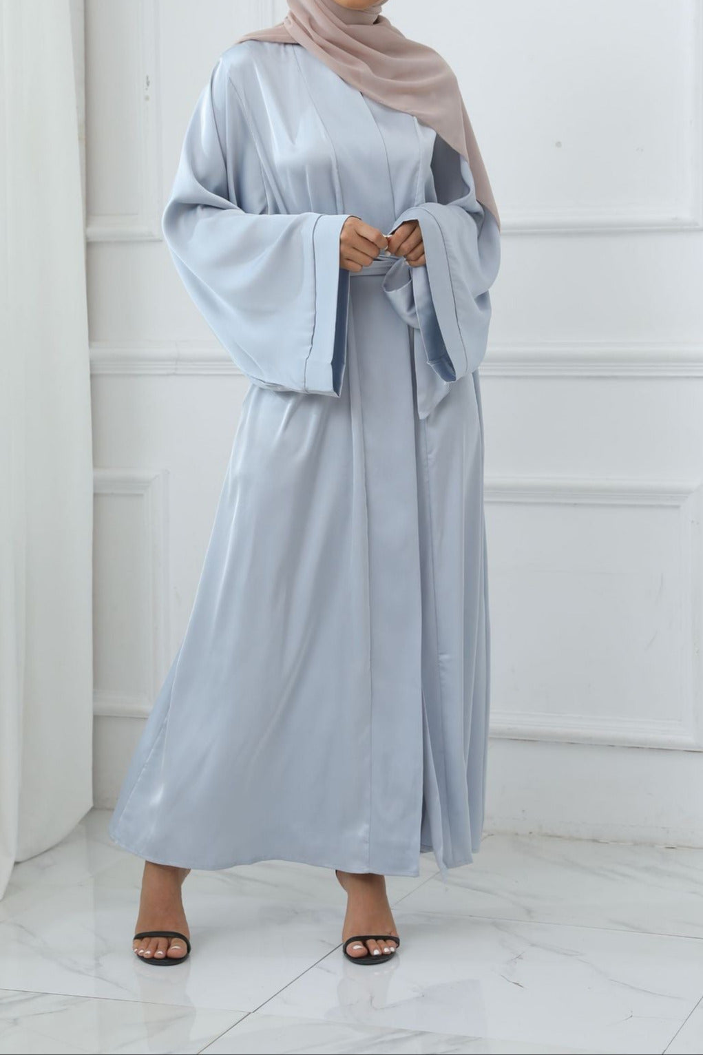 Abaya Ouverte pour Femme – Cardigan Long en Broadcloth, Kimono Classique Arabe, Robe Islamique Ethnique, Taille S-XXL - Muslim Essentials