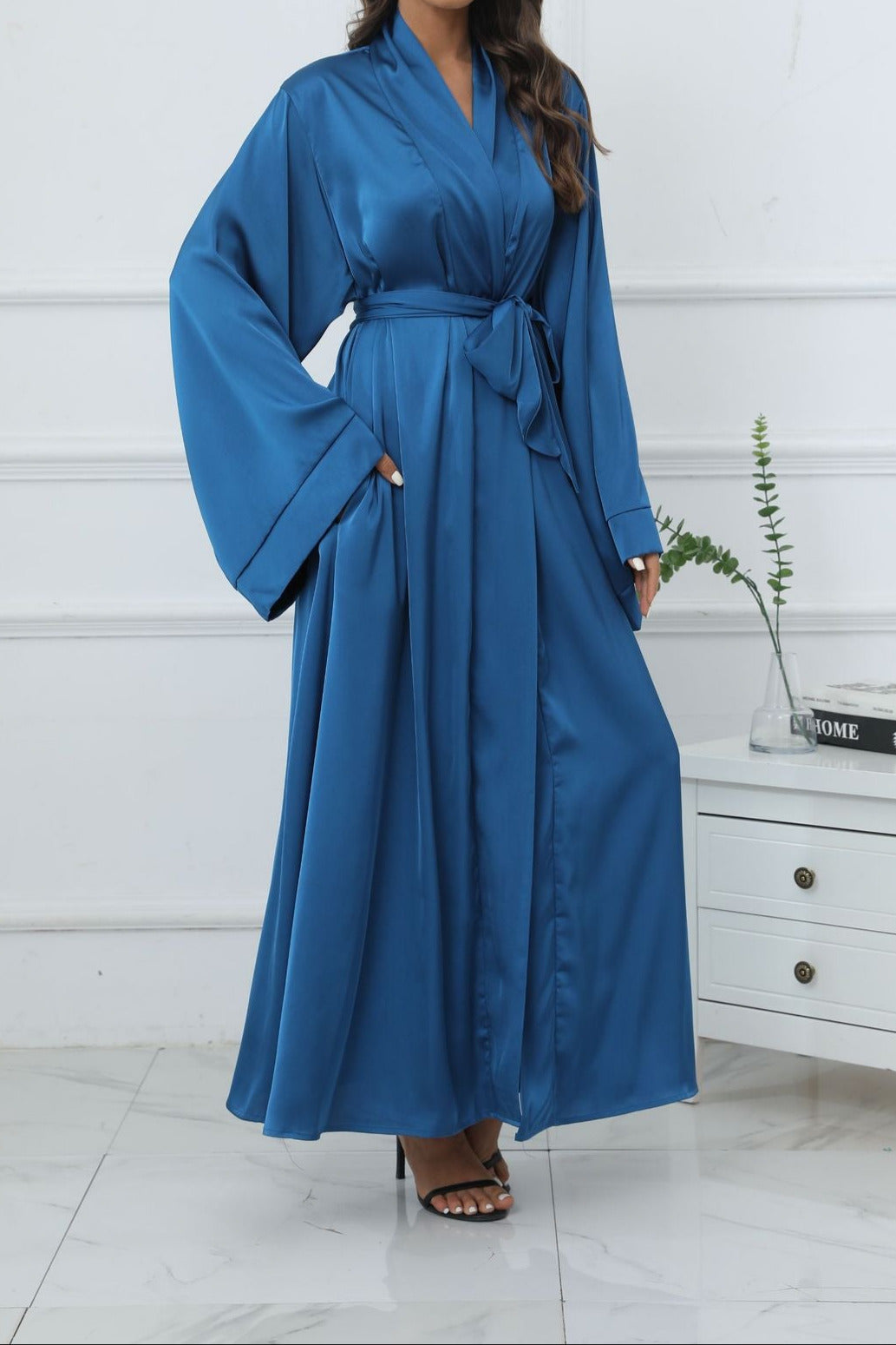 Abaya Ouverte pour Femme – Cardigan Long en Broadcloth, Kimono Classique Arabe, Robe Islamique Ethnique, Taille S-XXL - Muslim Essentials