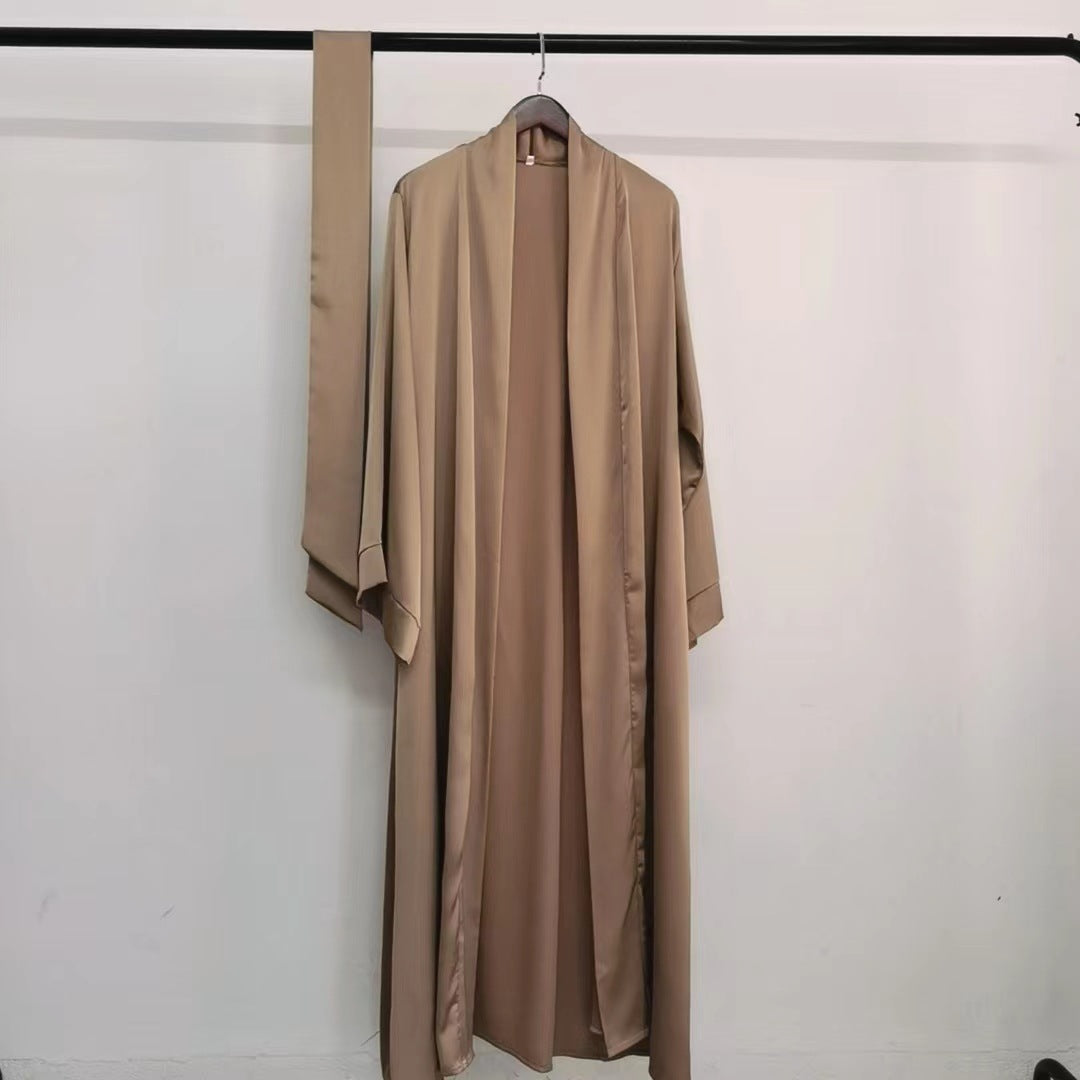 Abaya Ouverte pour Femme – Cardigan Long en Broadcloth, Kimono Classique Arabe, Robe Islamique Ethnique, Taille S-XXL - Muslim Essentials