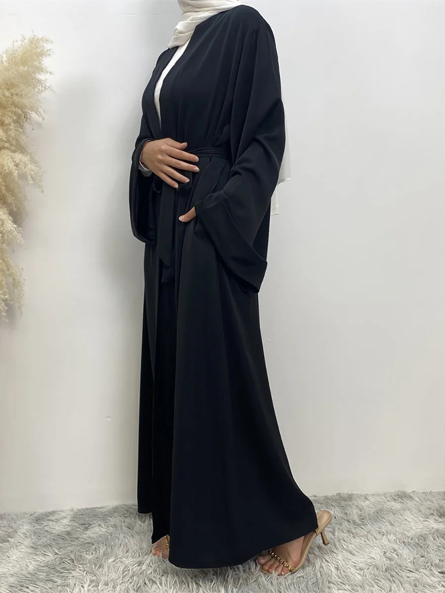 Dubai Elegance Open Abaya – Robe Modeste en Polyester pour Femmes - Muslim Essentials