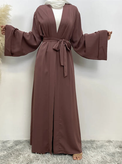 Dubai Elegance Open Abaya – Robe Modeste en Polyester pour Femmes - Muslim Essentials