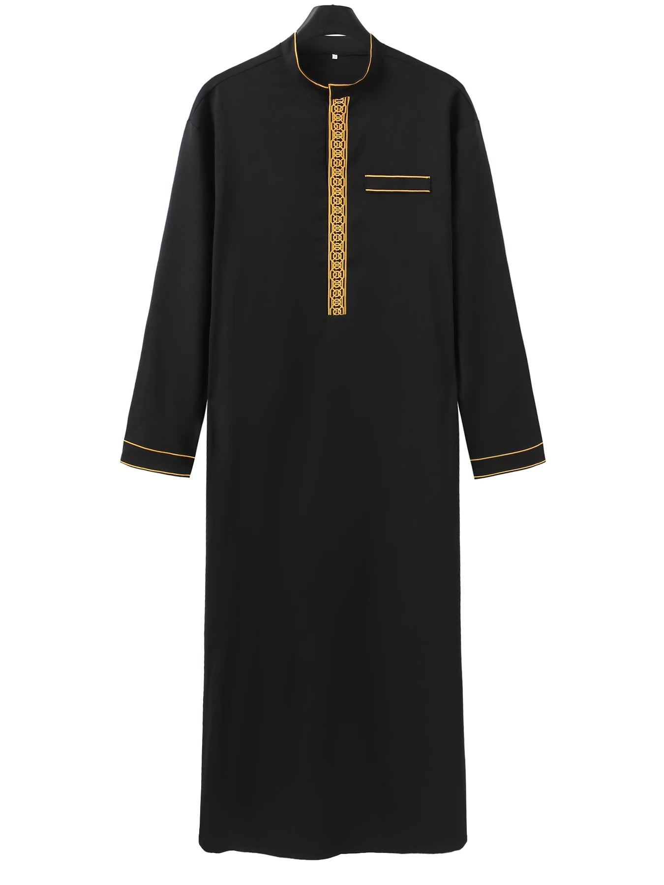 Qamis Homme Islamique – Robe Arabe Brodée à Manches Longues et Col Montant, Élégance Traditionnelle - Muslim Essentials