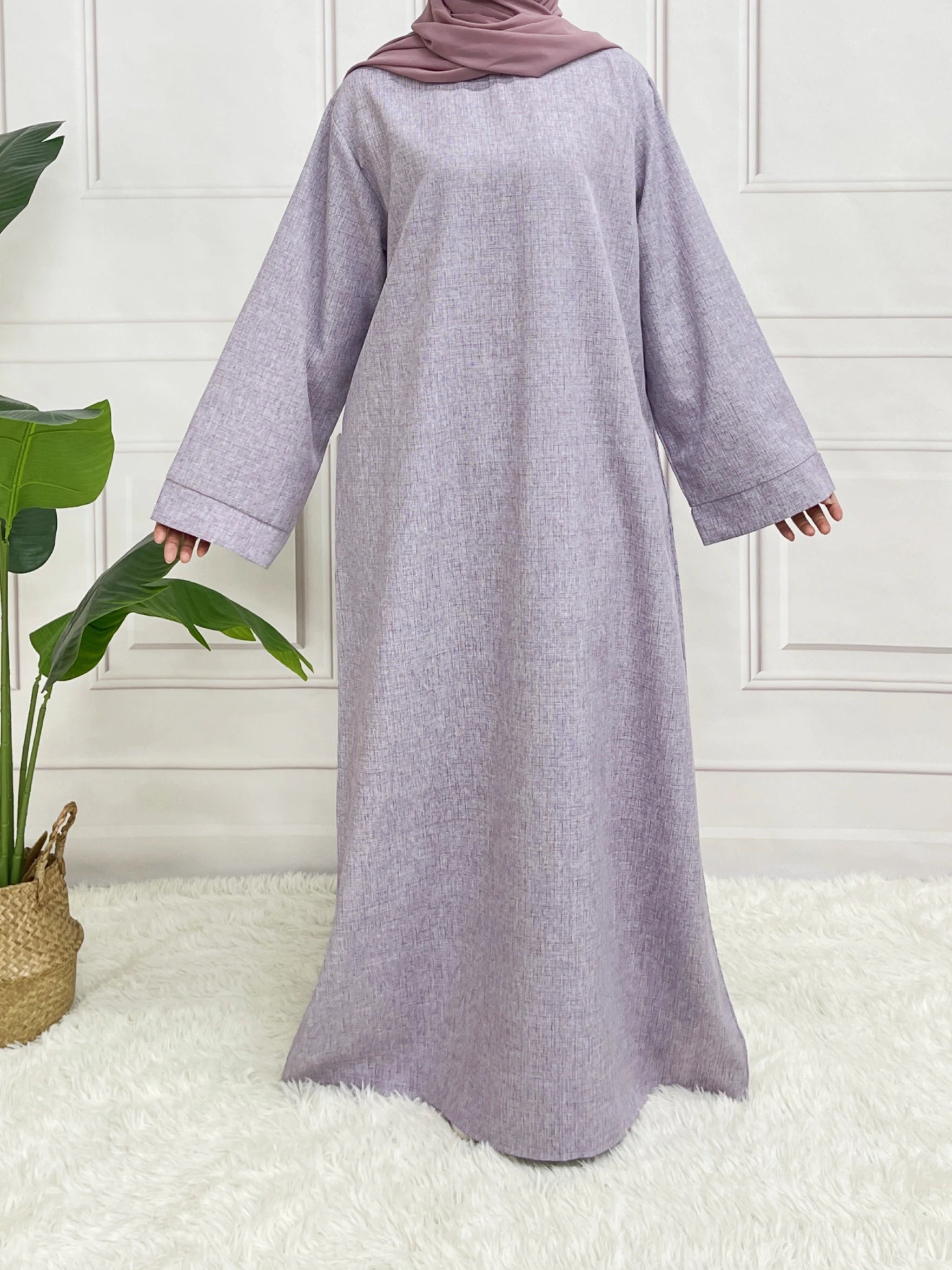 Abaya Modeste Fermée à Manches Longues avec Ceinture – Robe Élégante pour Eid et Occasions Spéciales - Muslim Essentials