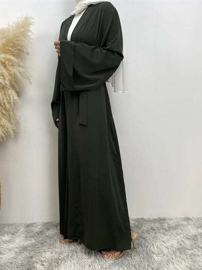 Dubai Elegance Open Abaya – Robe Modeste en Polyester pour Femmes - Muslim Essentials
