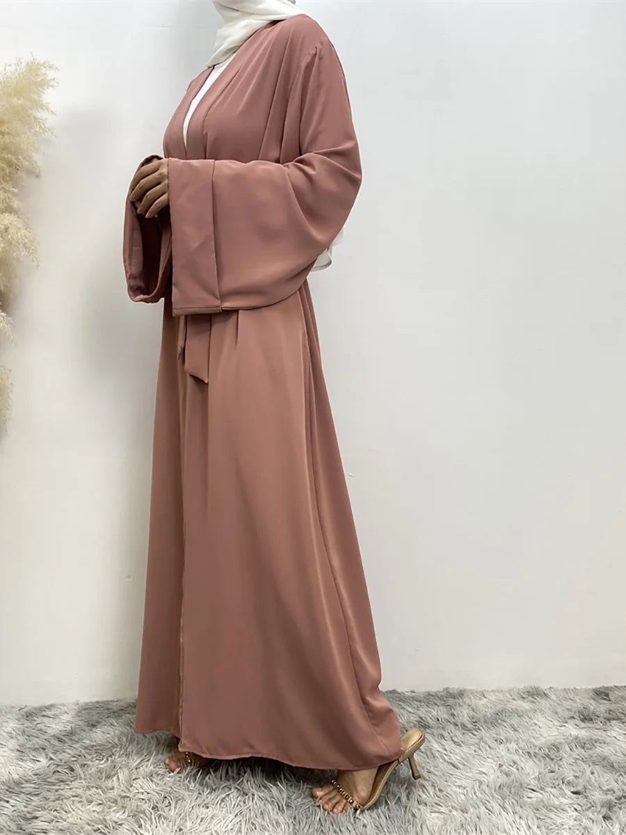 Dubai Elegance Open Abaya – Robe Modeste en Polyester pour Femmes - Muslim Essentials