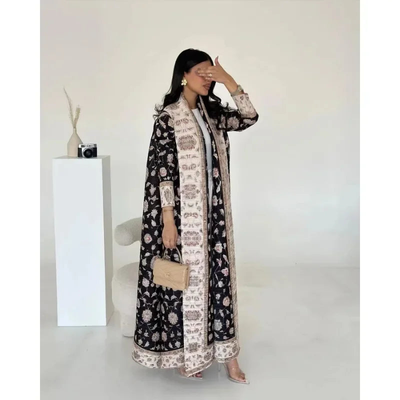 Abaya KAF - Robe Longue Musulmane Ouverte, Cardigan Classique, Taille S-XXL - Muslim Essentials