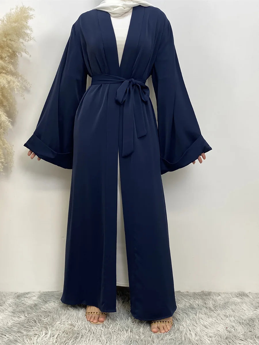 Dubai Elegance Open Abaya – Robe Modeste en Polyester pour Femmes - Muslim Essentials