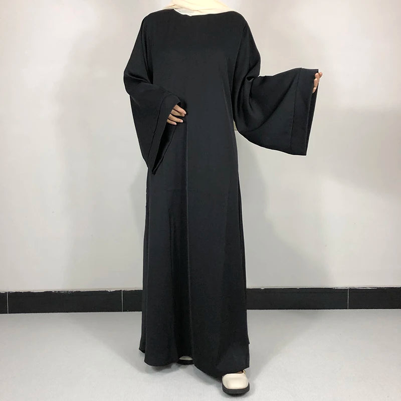 15 Colors Basic Plain Nida Abaya With Free Belt High Quality Muslim Women Modest Simple Dress EID Ramadan Islamic Clothing - Muslim Essentials
