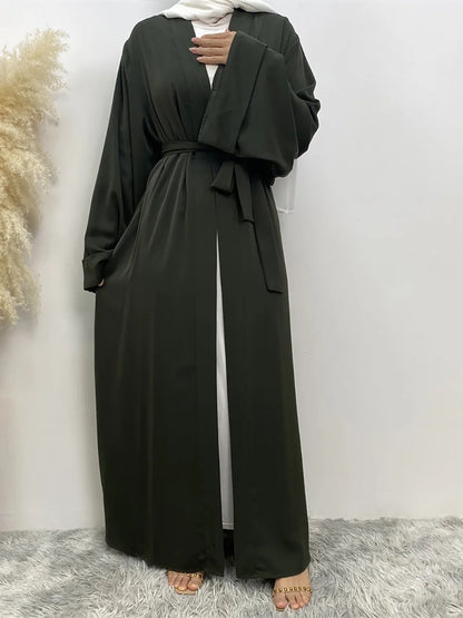 Dubai Elegance Open Abaya – Robe Modeste en Polyester pour Femmes - Muslim Essentials