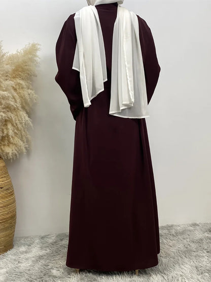 Dubai Elegance Open Abaya – Robe Modeste en Polyester pour Femmes - Muslim Essentials