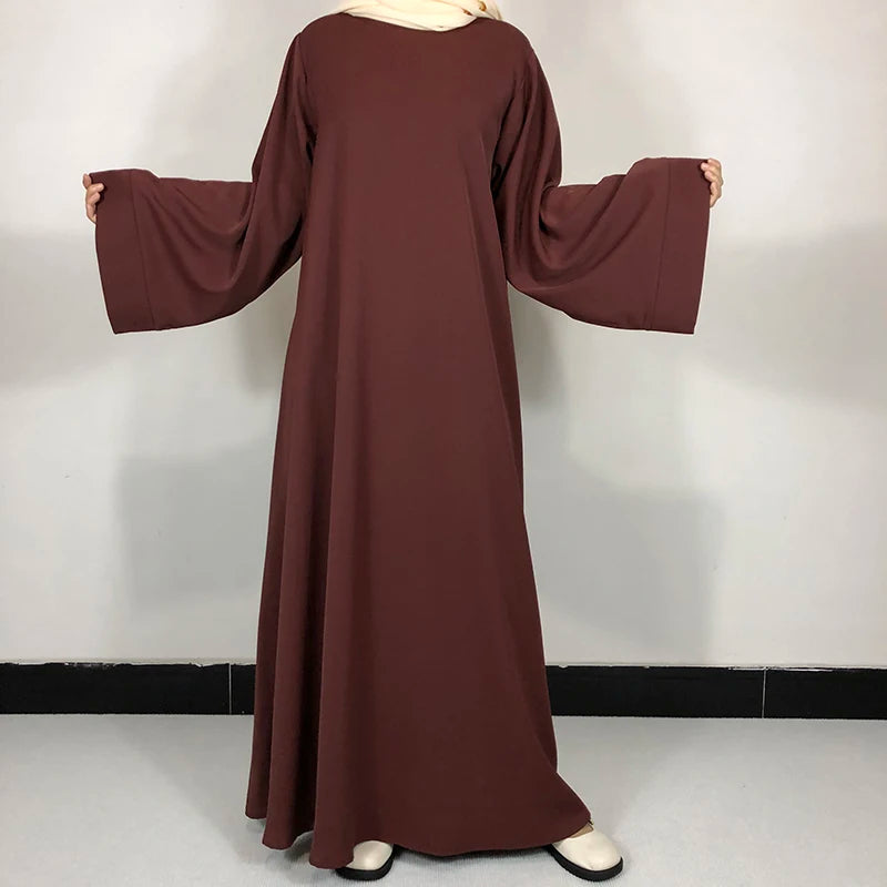 15 Colors Basic Plain Nida Abaya With Free Belt High Quality Muslim Women Modest Simple Dress EID Ramadan Islamic Clothing - Muslim Essentials