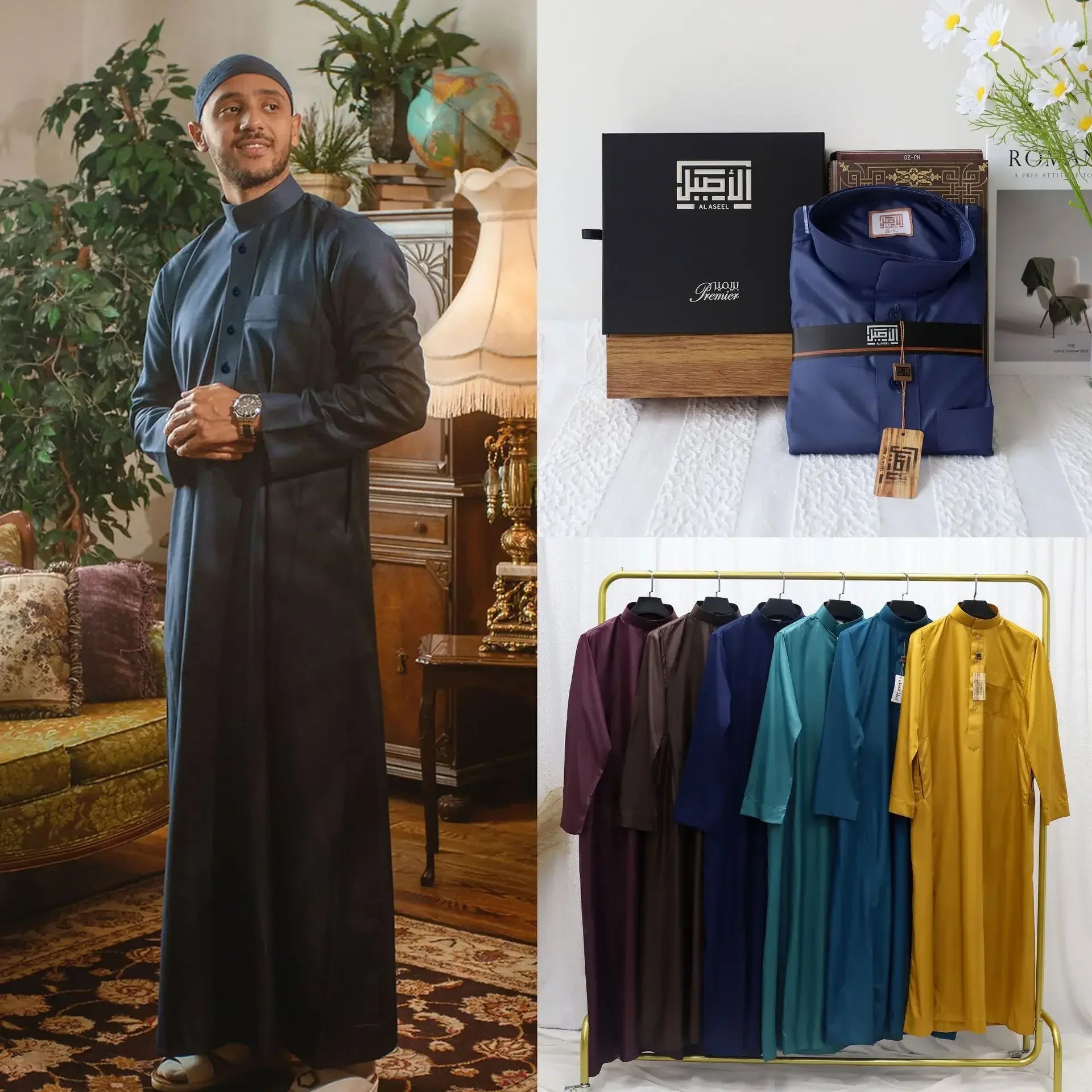 Robe Homme Luxe pour Eid – Style Dubai, Kimono Modeste et Élégant - Muslim Essentials