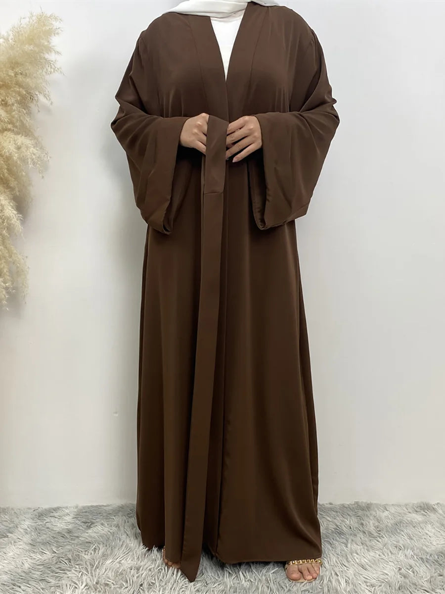 Dubai Elegance Open Abaya – Robe Modeste en Polyester pour Femmes - Muslim Essentials
