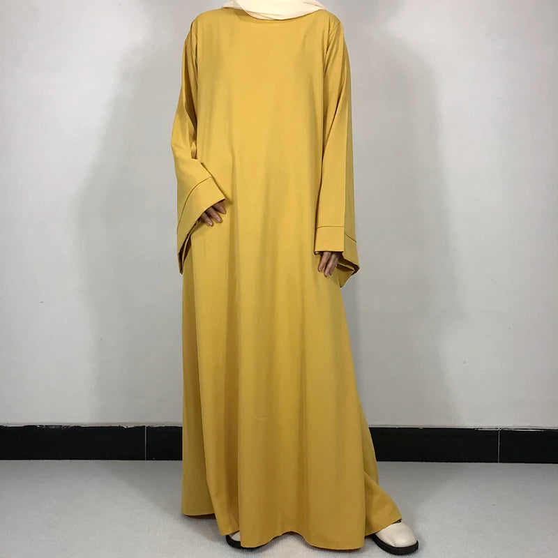 15 Colors Basic Plain Nida Abaya With Free Belt High Quality Muslim Women Modest Simple Dress EID Ramadan Islamic Clothing - Muslim Essentials