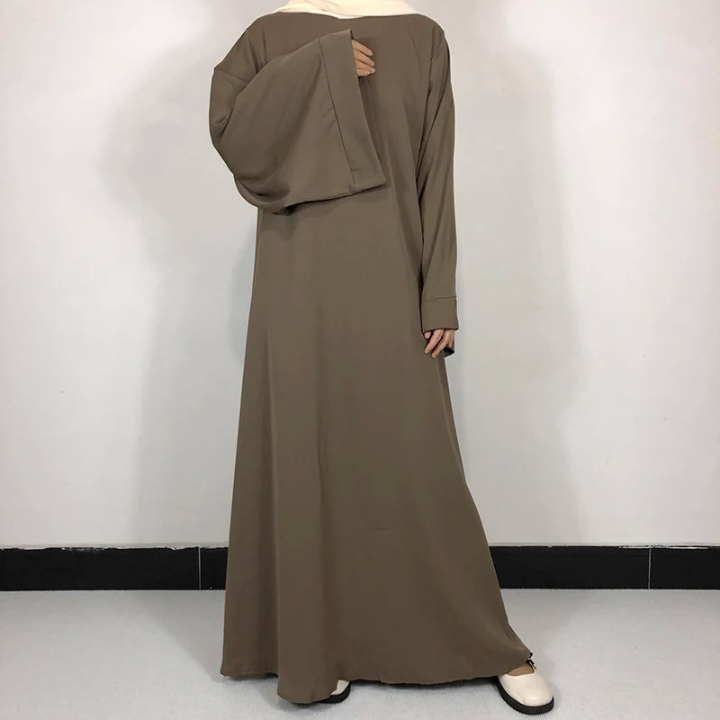 15 Colors Basic Plain Nida Abaya With Free Belt High Quality Muslim Women Modest Simple Dress EID Ramadan Islamic Clothing - Muslim Essentials