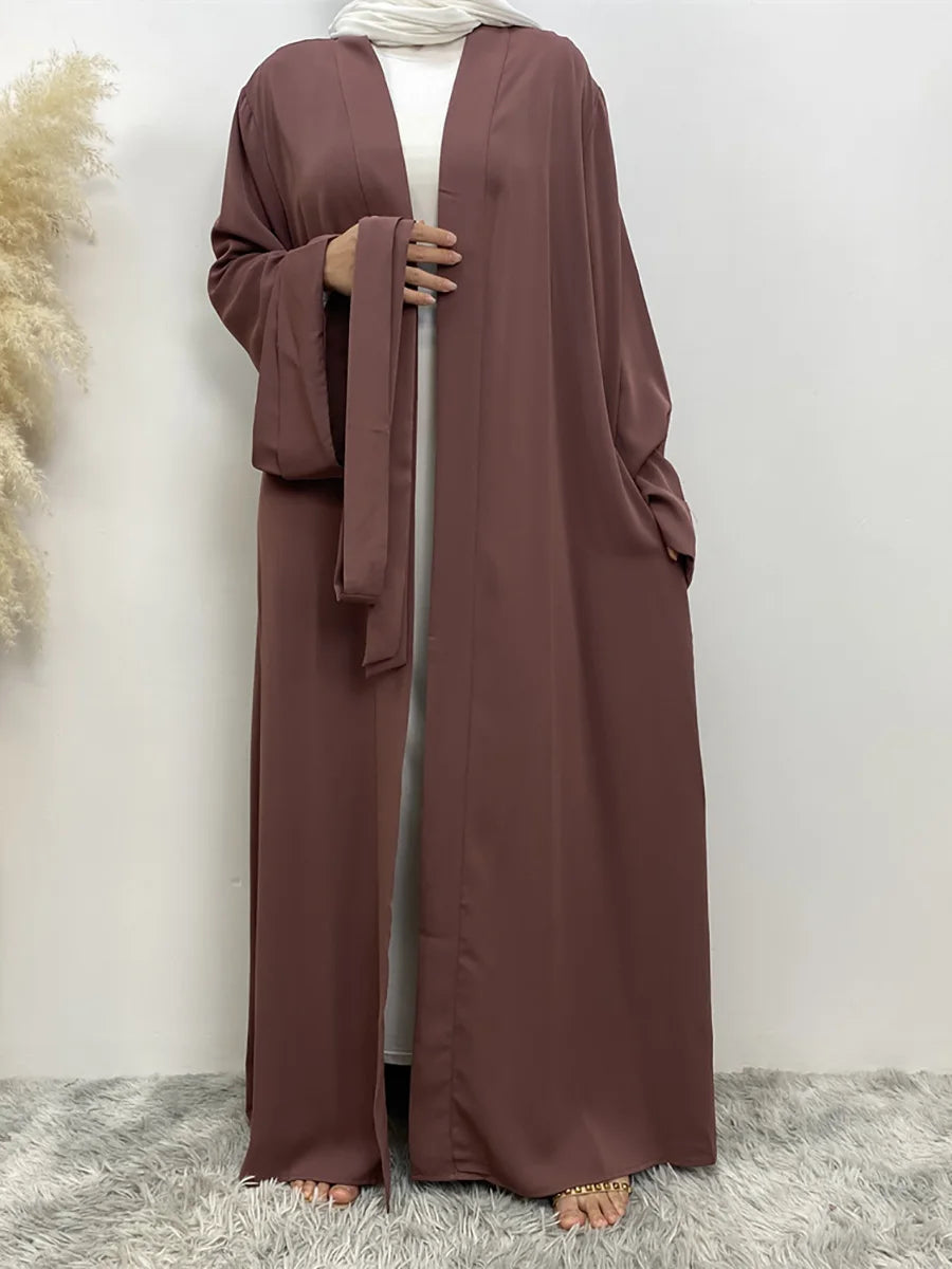 Dubai Elegance Open Abaya – Robe Modeste en Polyester pour Femmes - Muslim Essentials