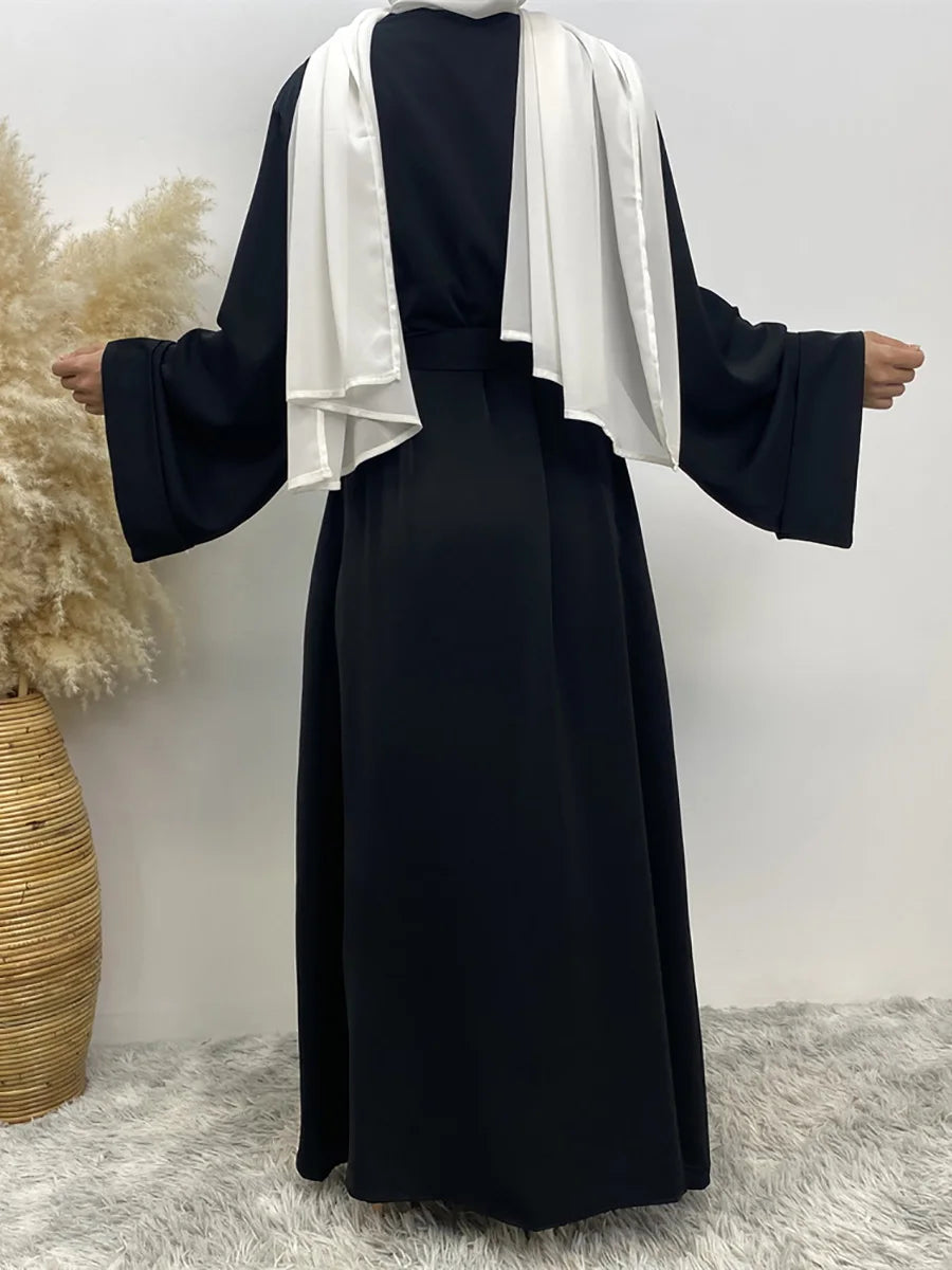 Dubai Elegance Open Abaya – Robe Modeste en Polyester pour Femmes - Muslim Essentials
