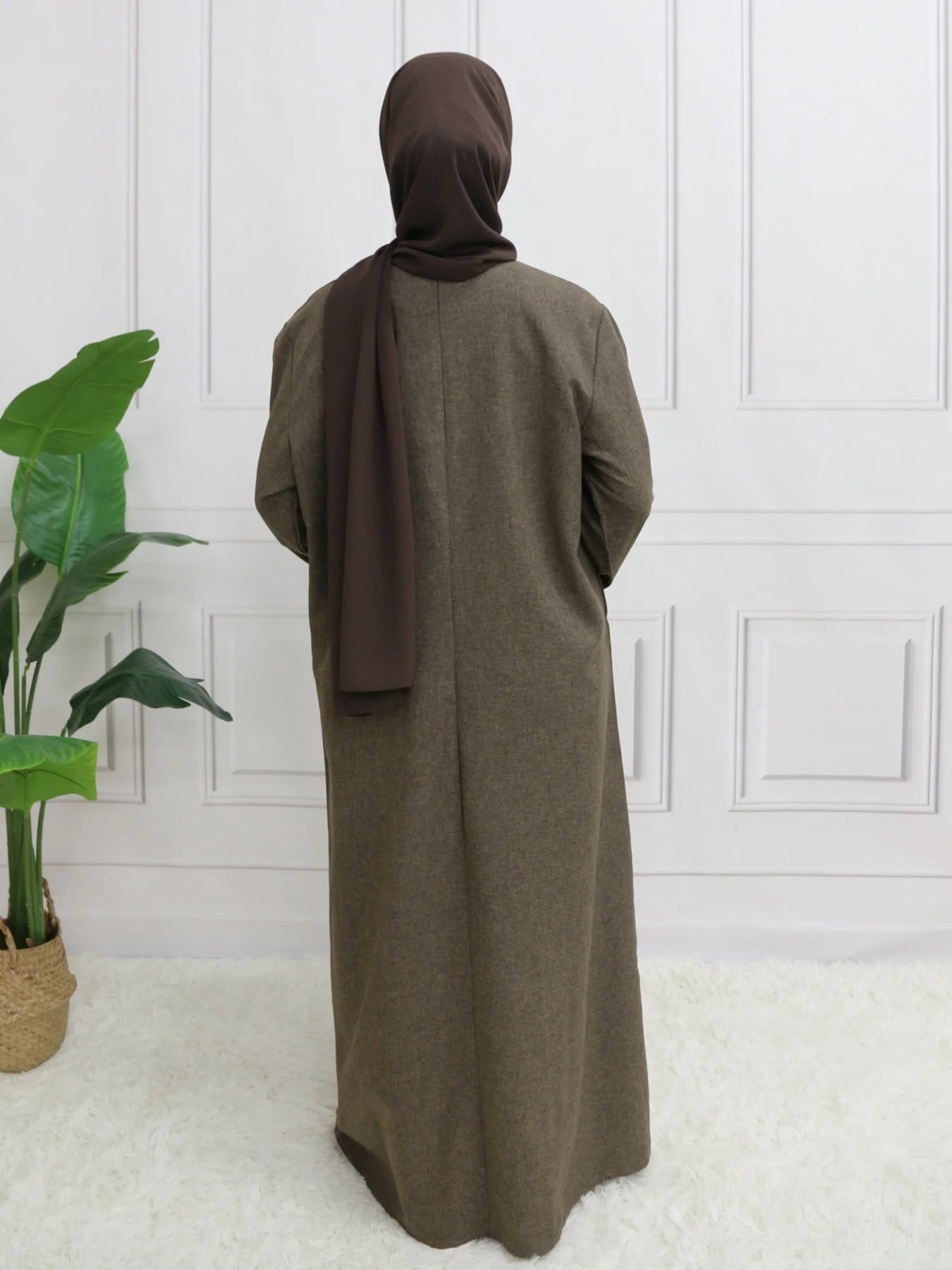 Abaya Modeste Fermée à Manches Longues avec Ceinture – Robe Élégante pour Eid et Occasions Spéciales - Muslim Essentials