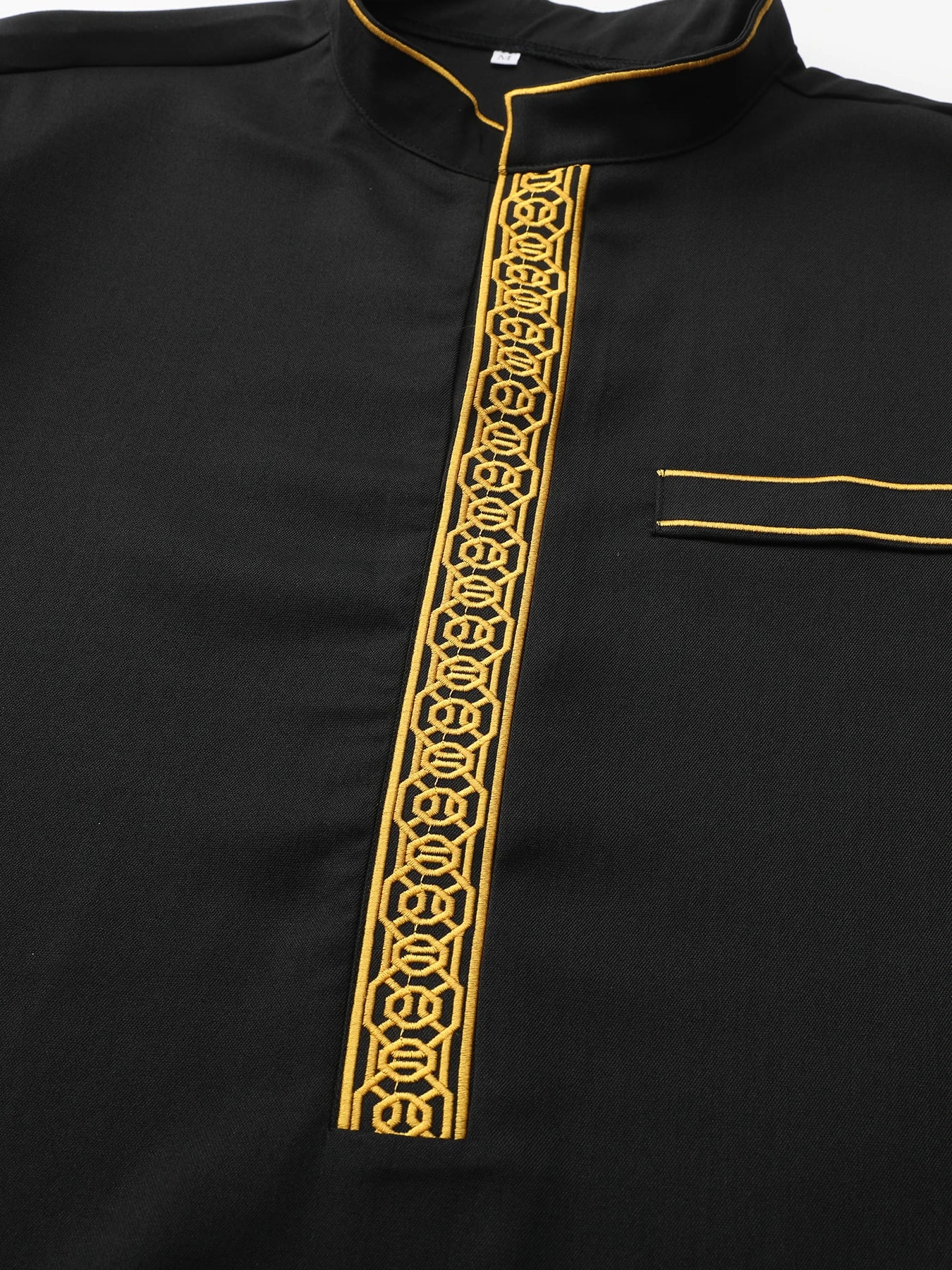 Qamis Homme Islamique – Robe Arabe Brodée à Manches Longues et Col Montant, Élégance Traditionnelle - Muslim Essentials