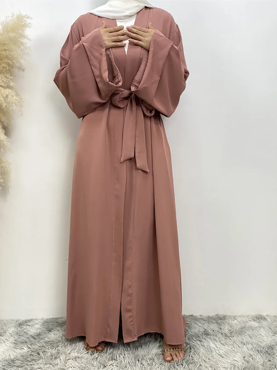 Dubai Elegance Open Abaya – Robe Modeste en Polyester pour Femmes - Muslim Essentials