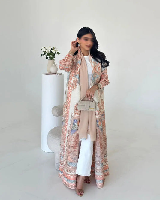 Abaya KAF - Robe Longue Musulmane Ouverte, Cardigan Classique, Taille S-XXL - Muslim Essentials