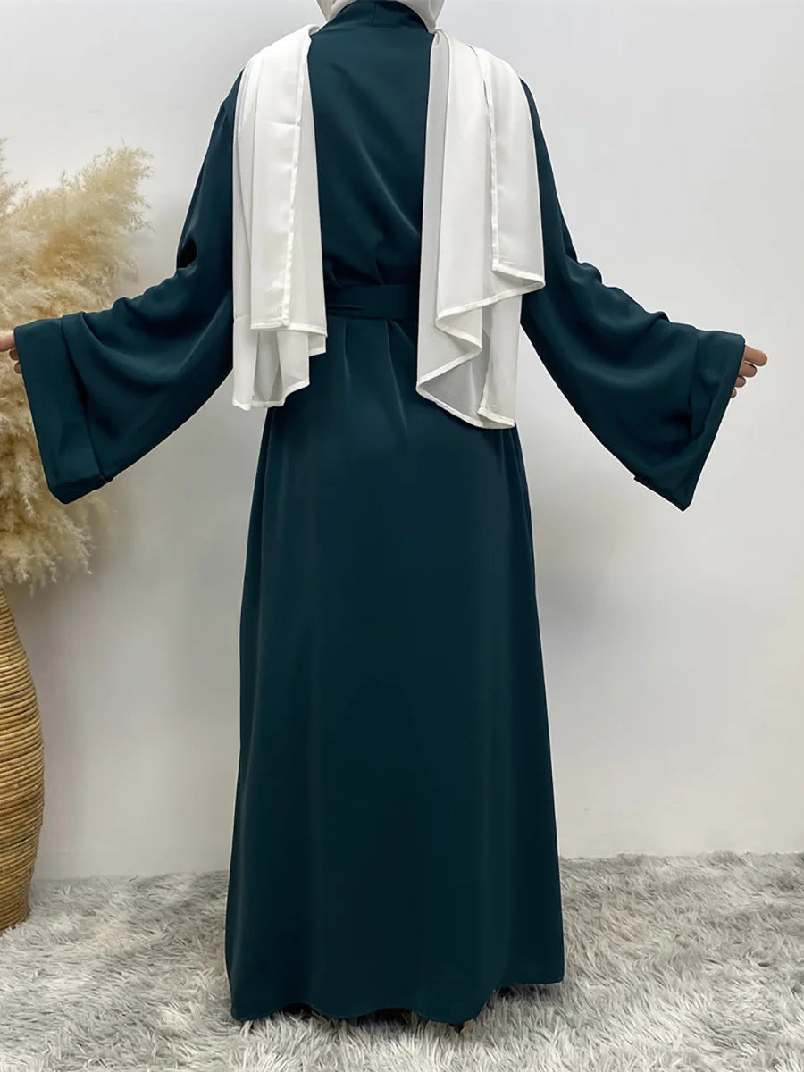 Dubai Elegance Open Abaya – Robe Modeste en Polyester pour Femmes - Muslim Essentials