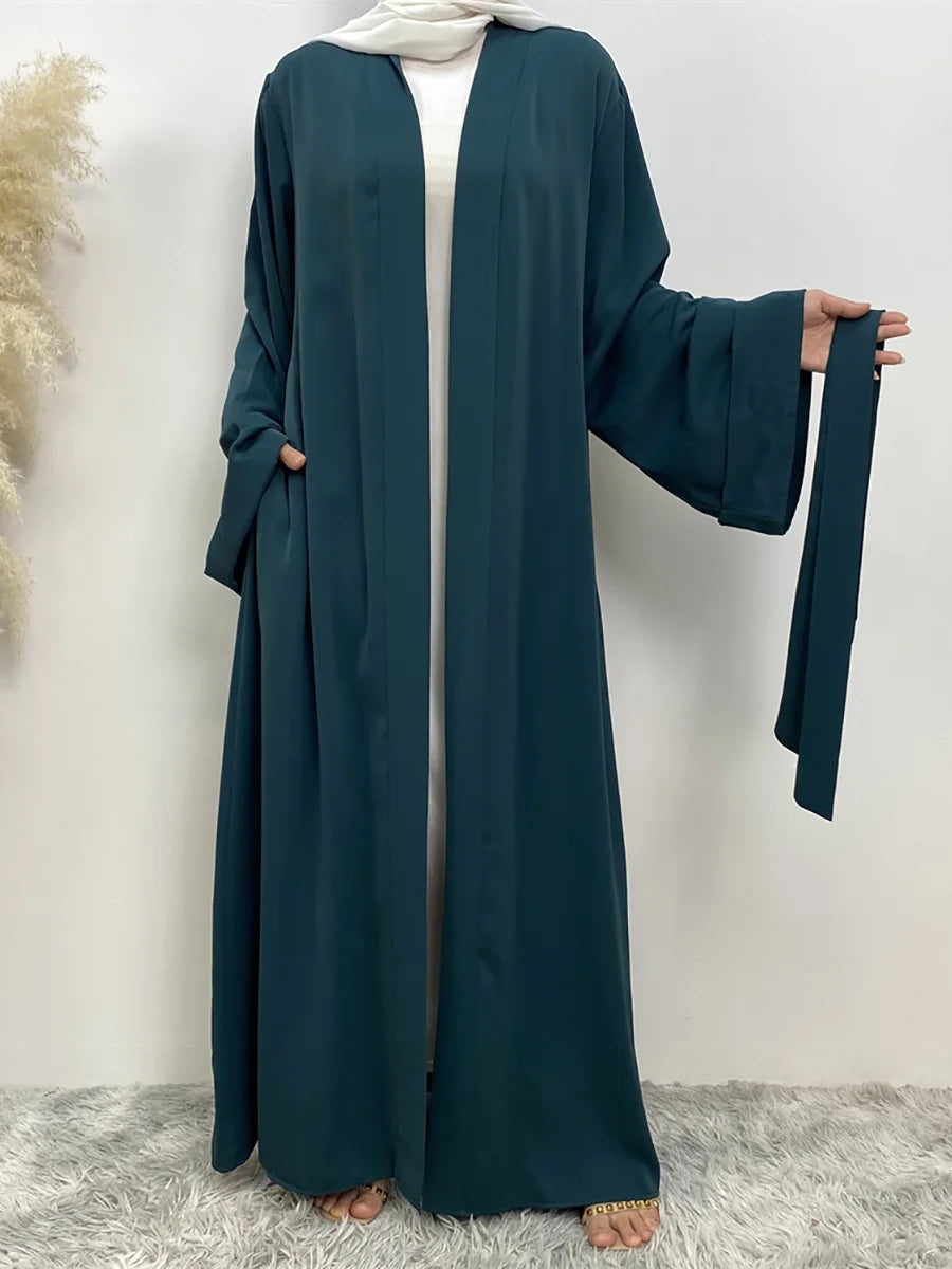 Dubai Elegance Open Abaya – Robe Modeste en Polyester pour Femmes - Muslim Essentials