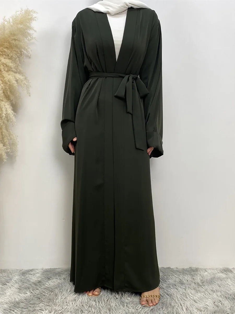 Dubai Elegance Open Abaya – Robe Modeste en Polyester pour Femmes - Muslim Essentials
