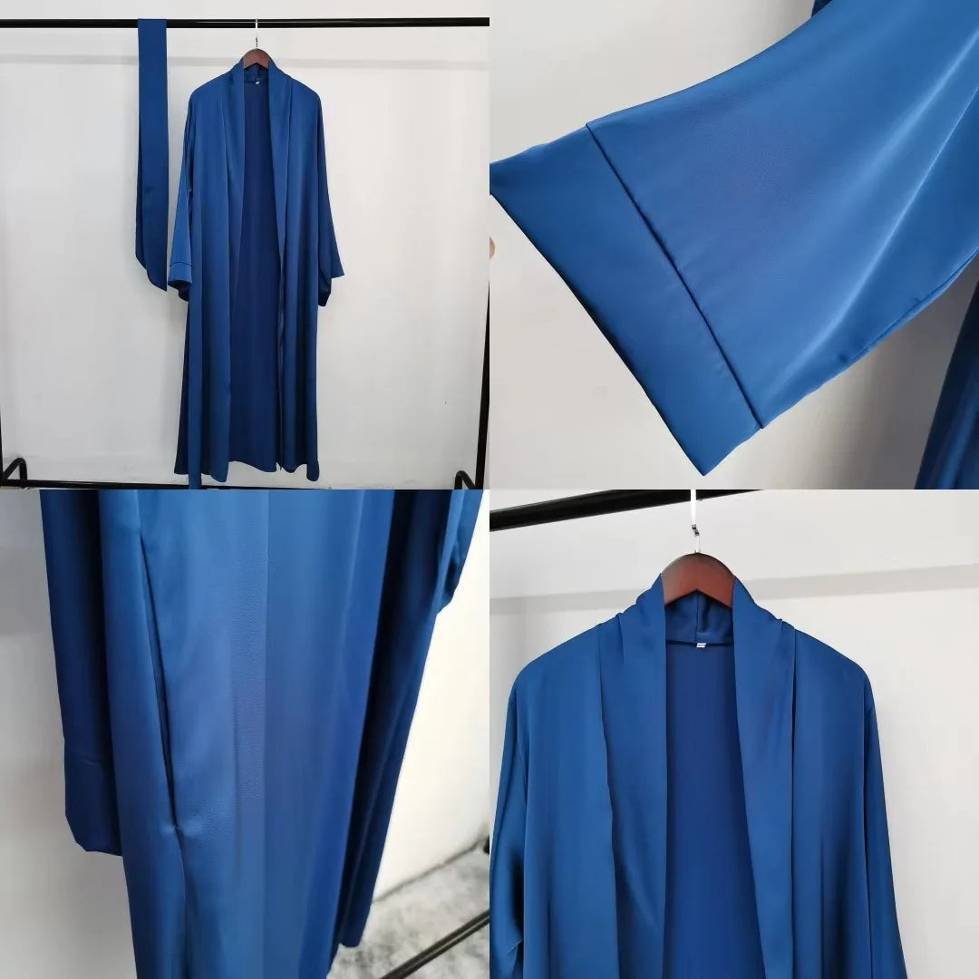 Abaya Ouverte pour Femme – Cardigan Long en Broadcloth, Kimono Classique Arabe, Robe Islamique Ethnique, Taille S-XXL - Muslim Essentials