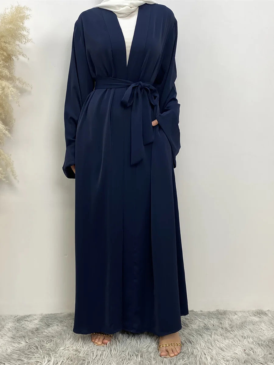 Dubai Elegance Open Abaya – Robe Modeste en Polyester pour Femmes - Muslim Essentials