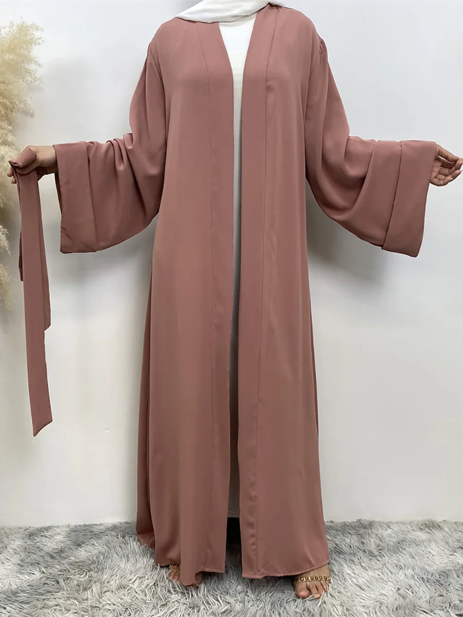 Dubai Elegance Open Abaya – Robe Modeste en Polyester pour Femmes - Muslim Essentials
