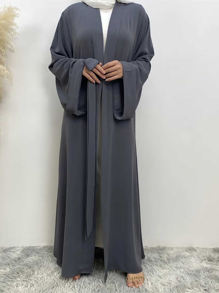 Dubai Elegance Open Abaya – Robe Modeste en Polyester pour Femmes - Muslim Essentials