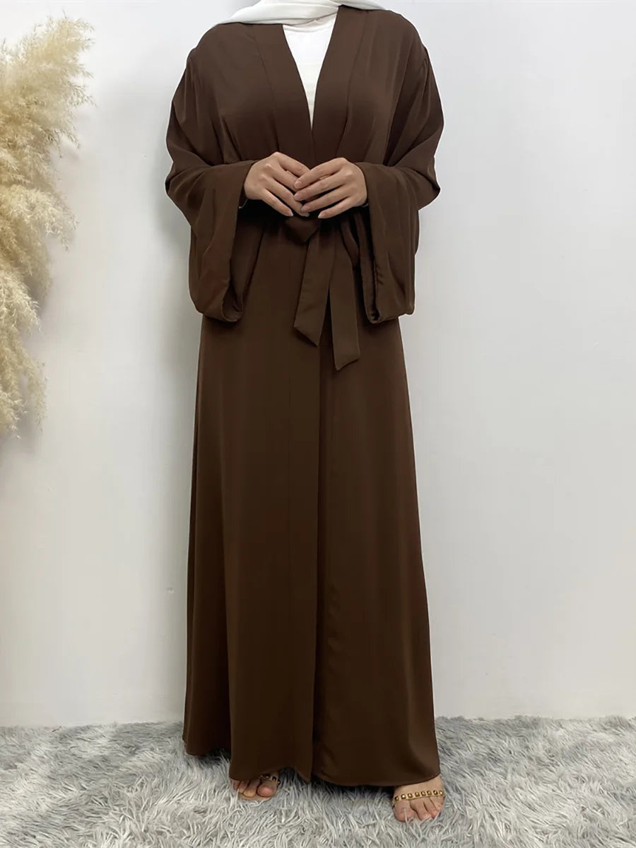 Dubai Elegance Open Abaya – Robe Modeste en Polyester pour Femmes - Muslim Essentials