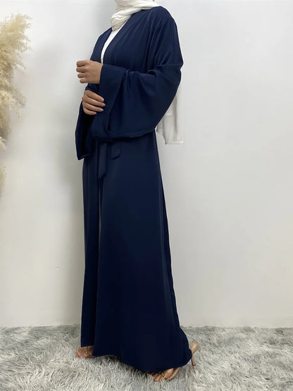 Dubai Elegance Open Abaya – Robe Modeste en Polyester pour Femmes - Muslim Essentials