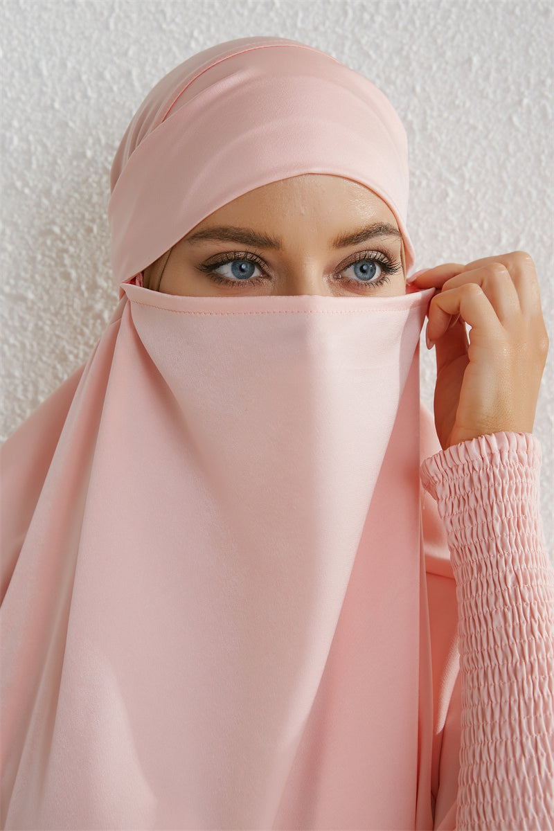 Abaya Musulmane à Capuche avec Manches Smockées - Muslim Essentials