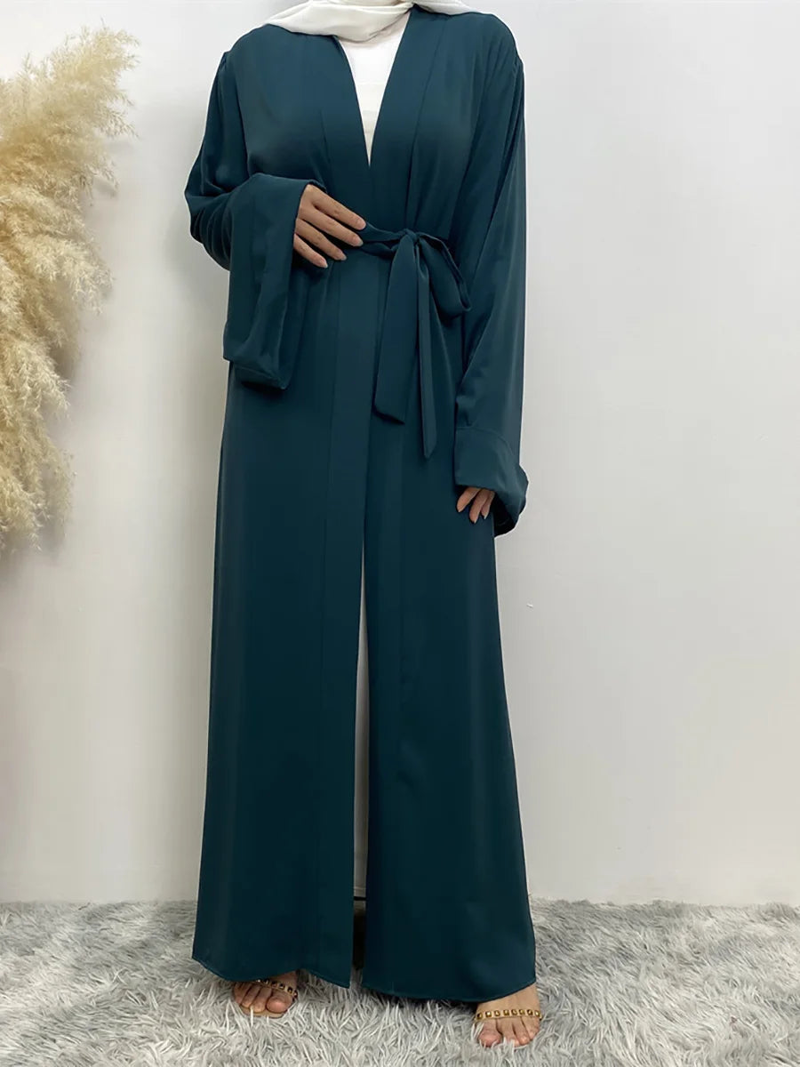 Dubai Elegance Open Abaya – Robe Modeste en Polyester pour Femmes - Muslim Essentials