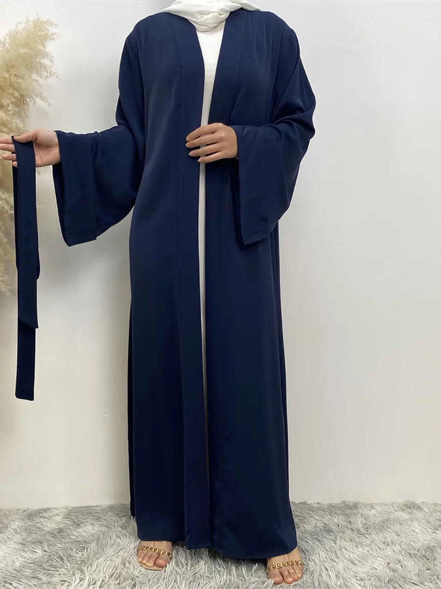 Dubai Elegance Open Abaya – Robe Modeste en Polyester pour Femmes - Muslim Essentials