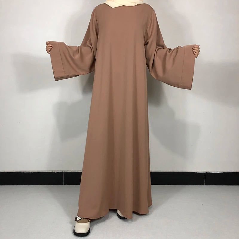 15 Colors Basic Plain Nida Abaya With Free Belt High Quality Muslim Women Modest Simple Dress EID Ramadan Islamic Clothing - Muslim Essentials