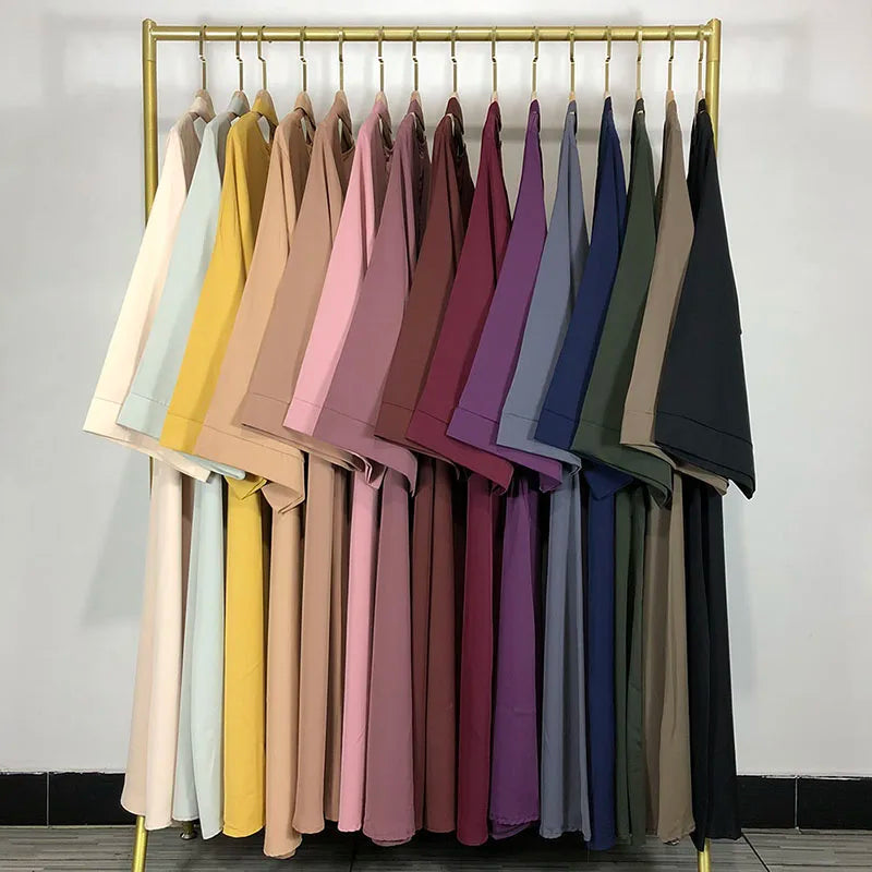 15 Colors Basic Plain Nida Abaya With Free Belt High Quality Muslim Women Modest Simple Dress EID Ramadan Islamic Clothing - Muslim Essentials