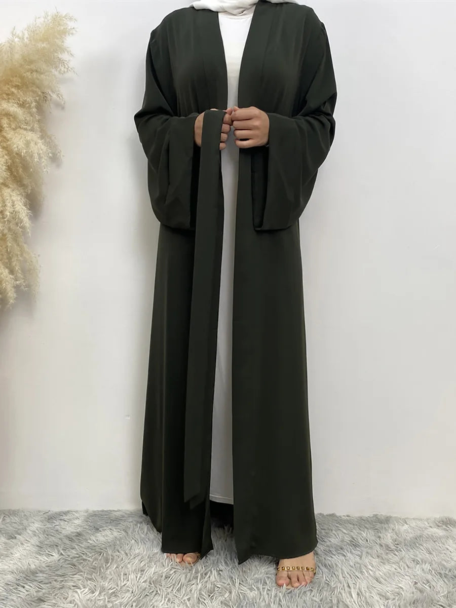Dubai Elegance Open Abaya – Robe Modeste en Polyester pour Femmes - Muslim Essentials