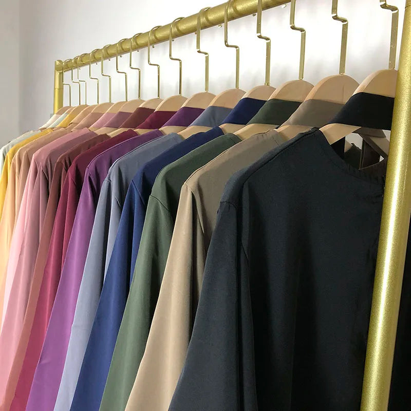 15 Colors Basic Plain Nida Abaya With Free Belt High Quality Muslim Women Modest Simple Dress EID Ramadan Islamic Clothing - Muslim Essentials